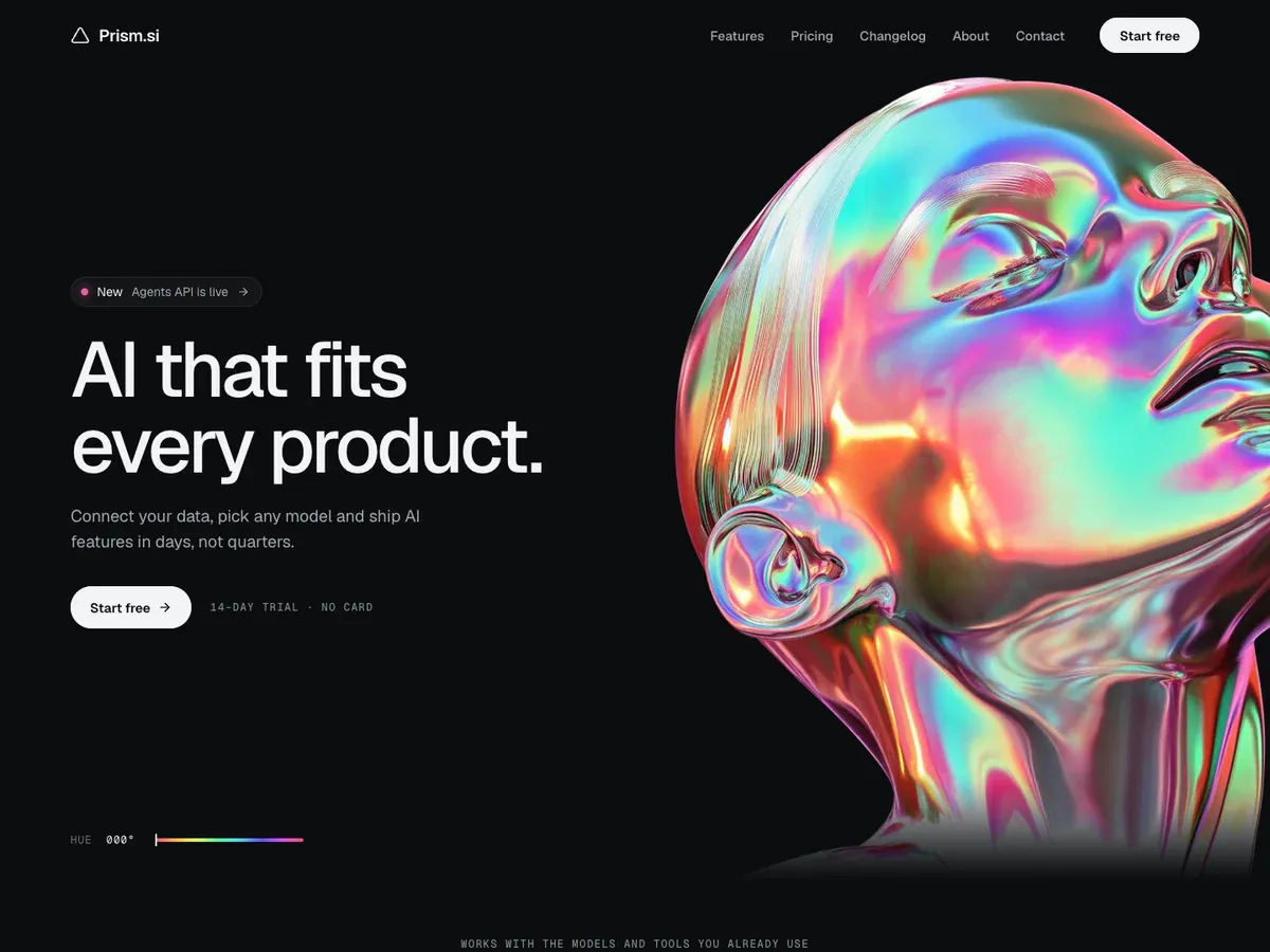 Prism.si website, home page